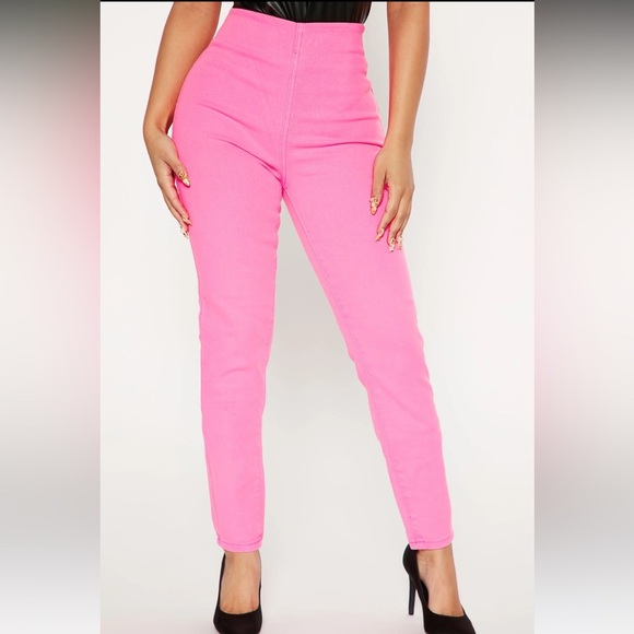 FASHION NOVA Pull On No Gap Stretch Color Skinny Jeans Hot Pink Size 1 NEW - Picture 12 of 12